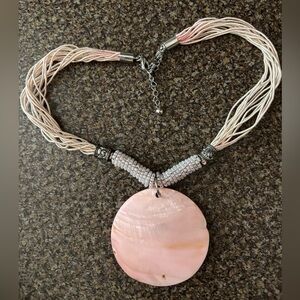 Elegant Pink Shell Pendant Necklace